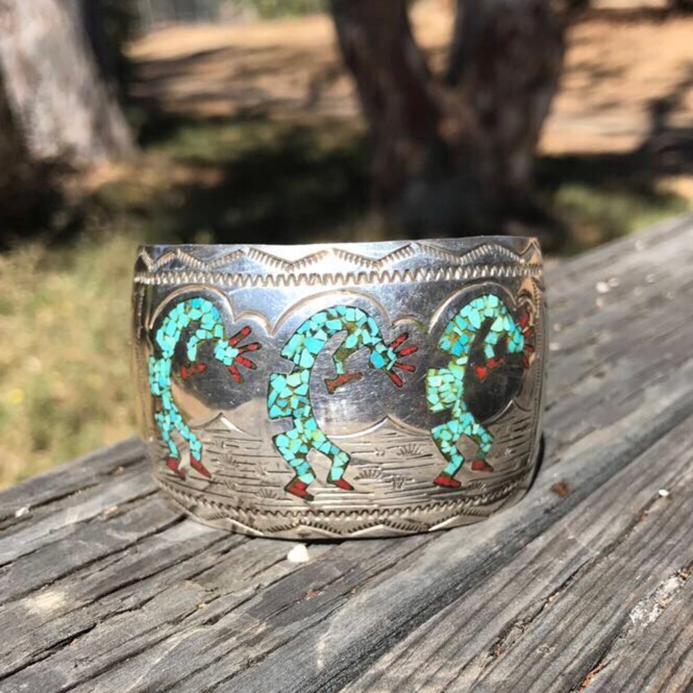 Vintage Kokopelli Silver Cuff